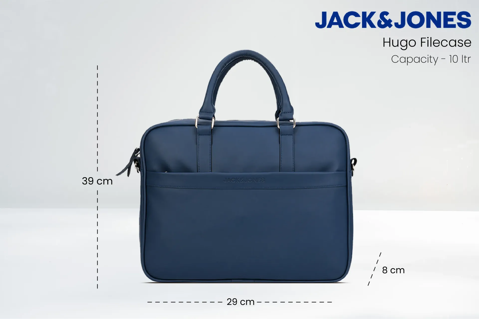 Jack & Jones Hugo File Case – PU Leather Laptop Office Bag with Shoulder Strap