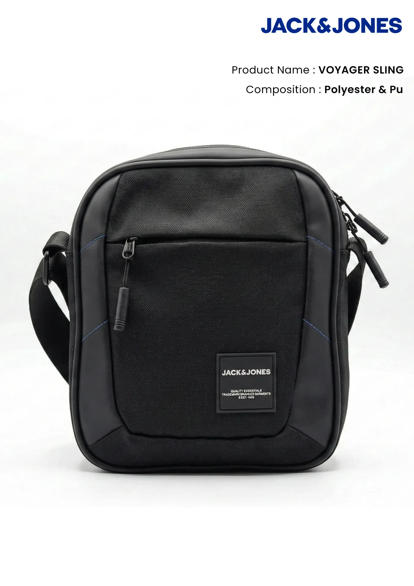 Jack & Jones Voyager Sling Bag – Polyester Crossbody Sling with Adjustable Strap