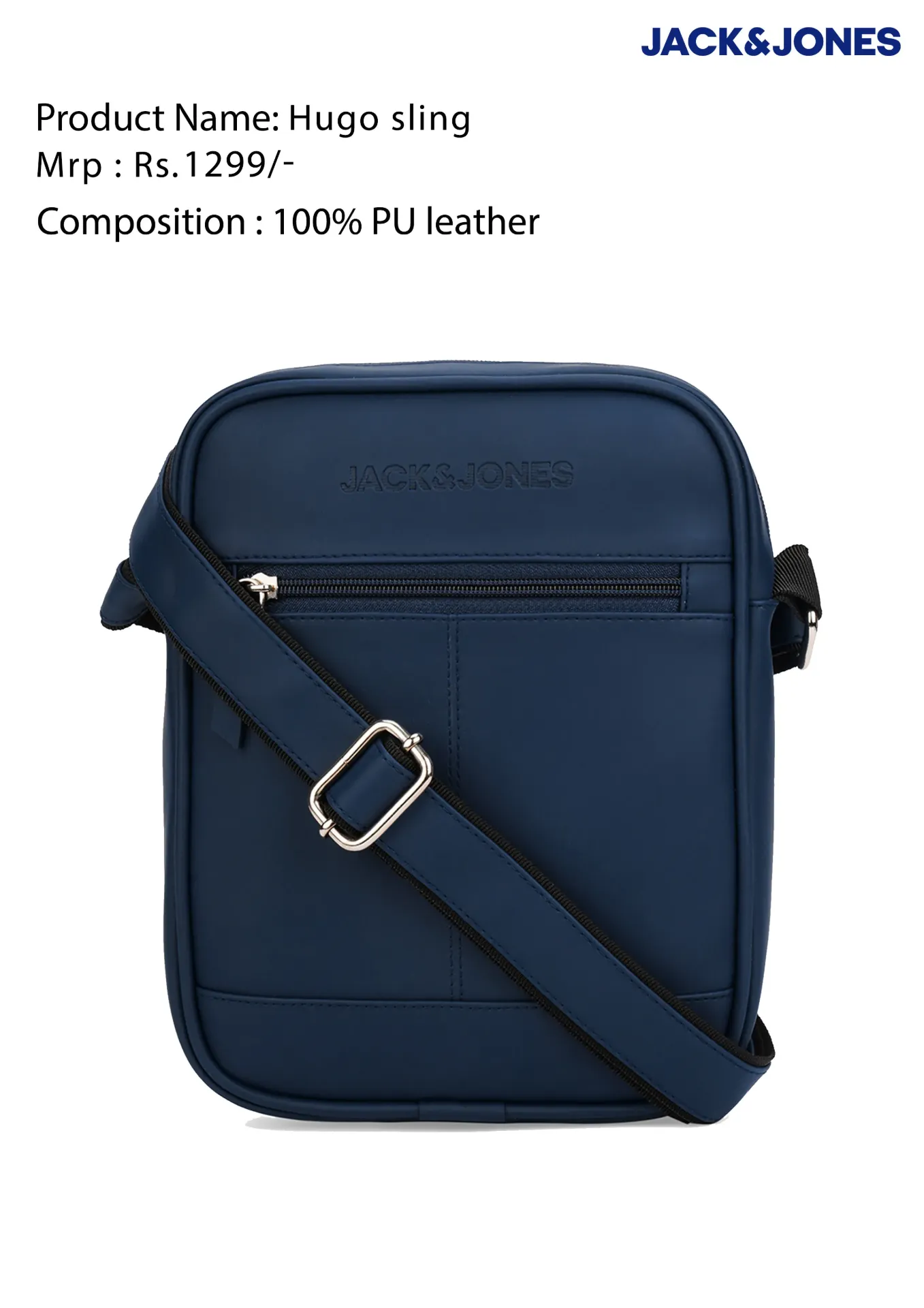 Jack & Jones Hugo Sling Bag – PU Leather Crossbody Sling with Dual Compartments