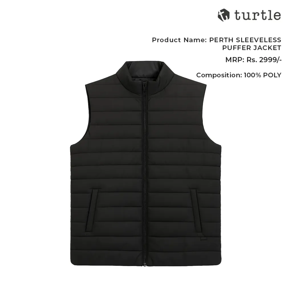 Turtle Perth Sleeveless Puffer Jacket – Lightweight Quilted Water-Repellent Vest