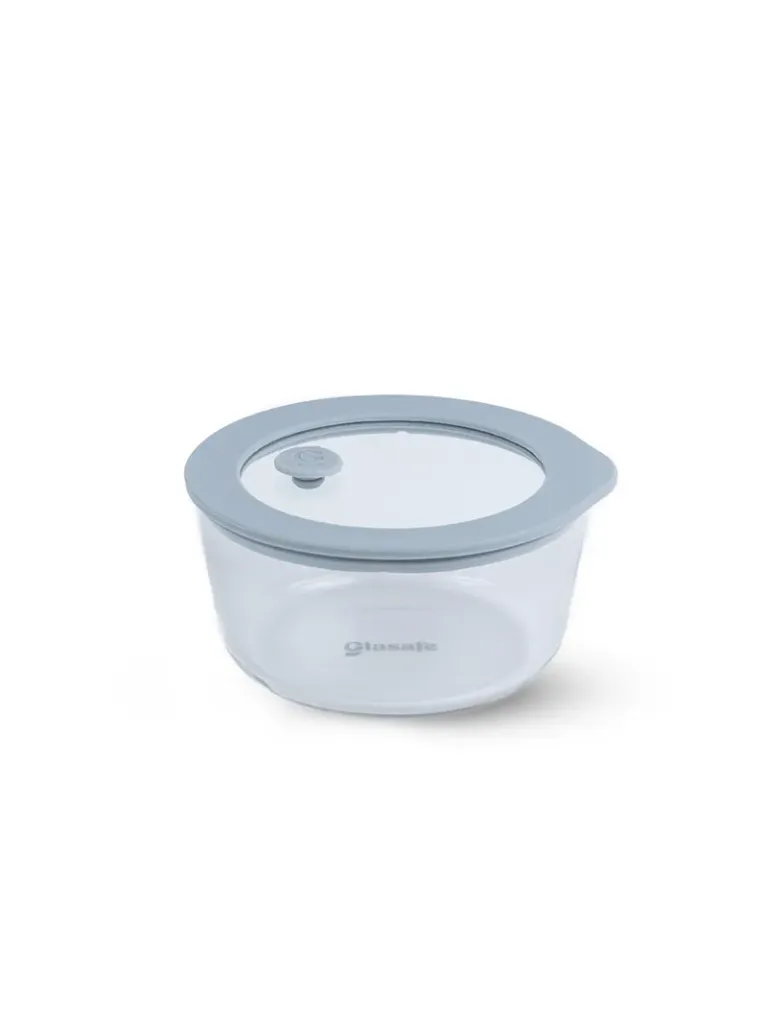 Glasafe Store ‘O’ Bowl 950ml – Borosilicate Glass Storage Bowl with Airtight Lid, Microwave Safe