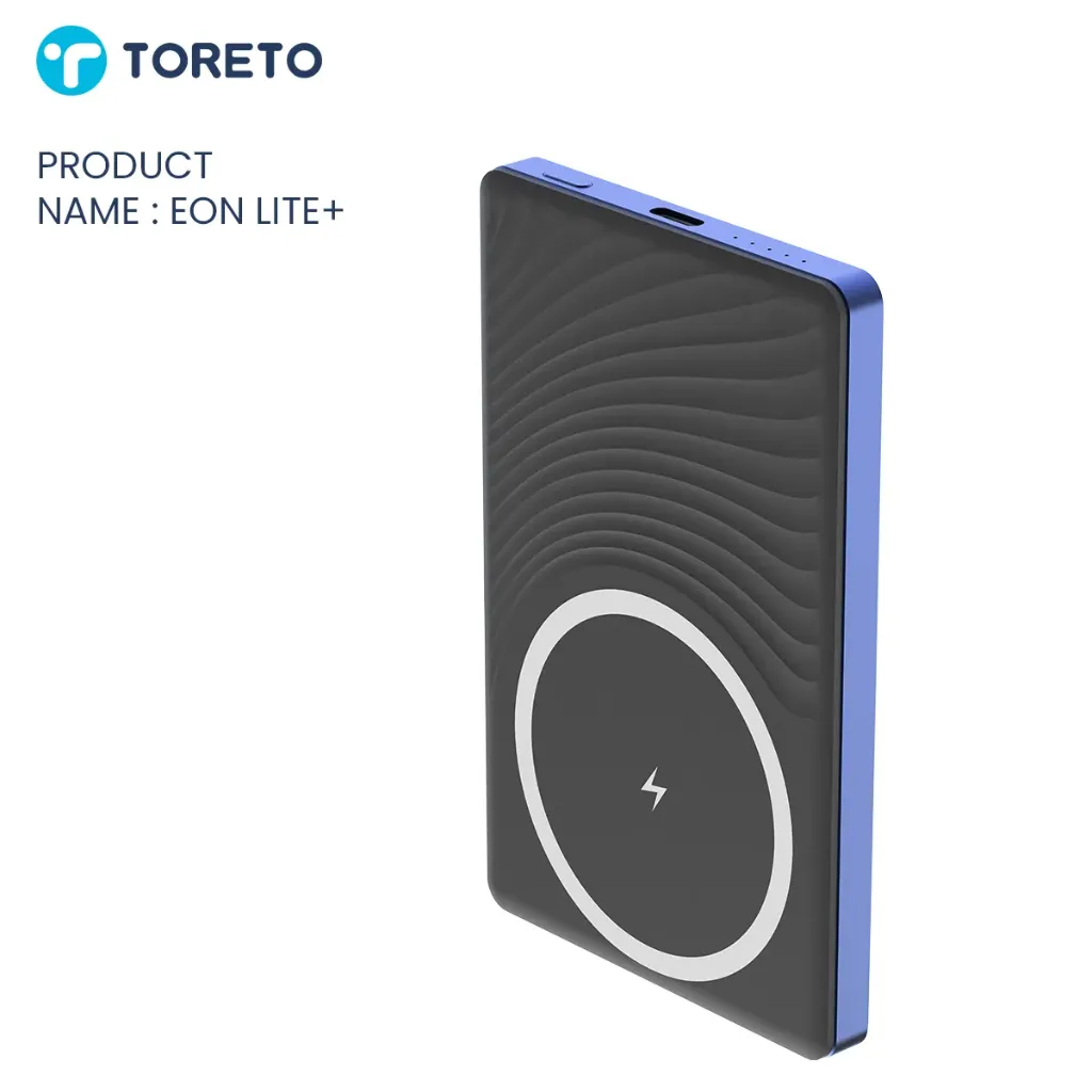 Toreto Eon Lite+ 5000mAh MagSafe Wireless Power Bank with 20W PD Fast Charging (Blue)