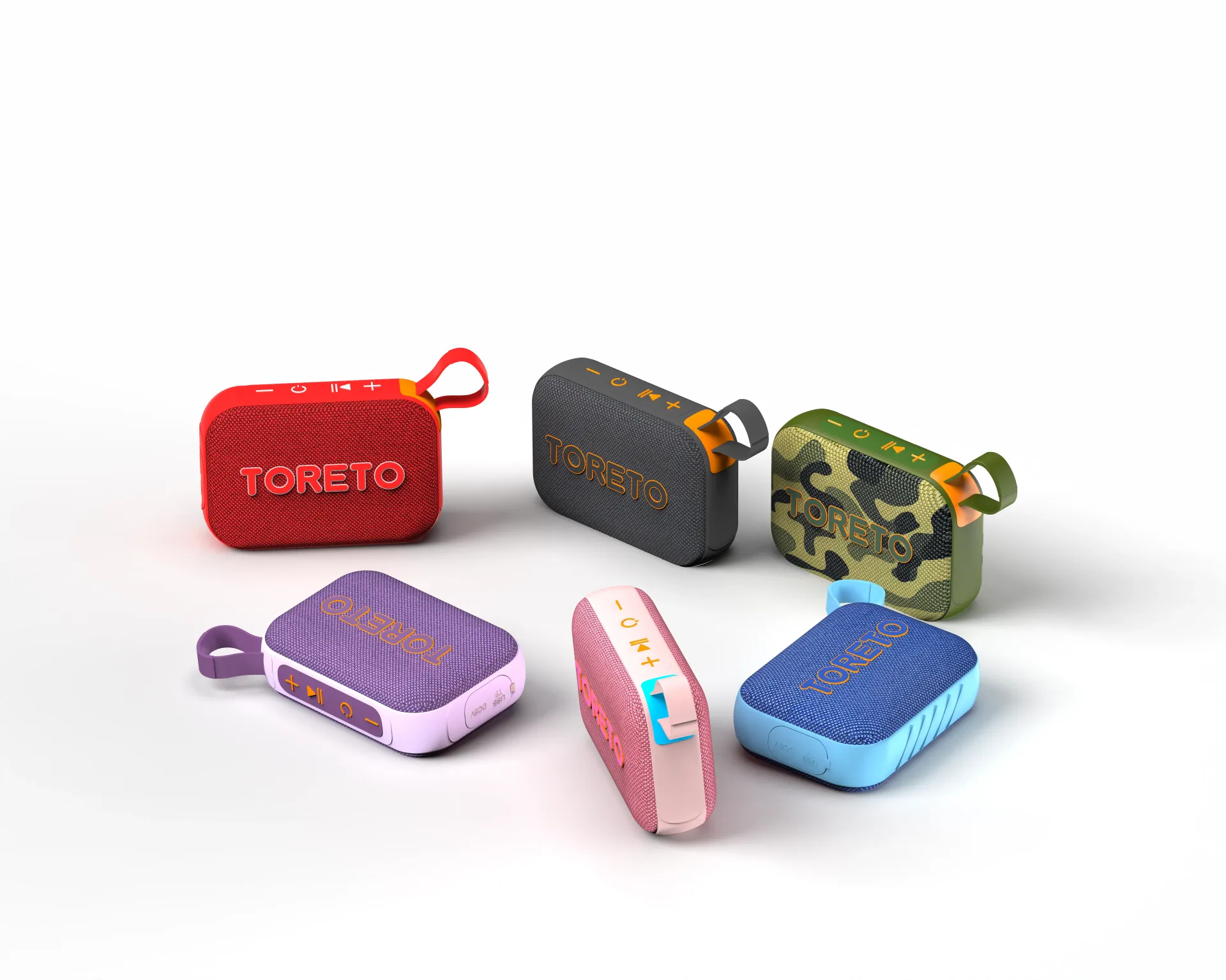 Toreto Buzz Portable Bluetooth Speaker – 10W Output, Bluetooth 5.4, 1800mAh Battery(Mix Colours)