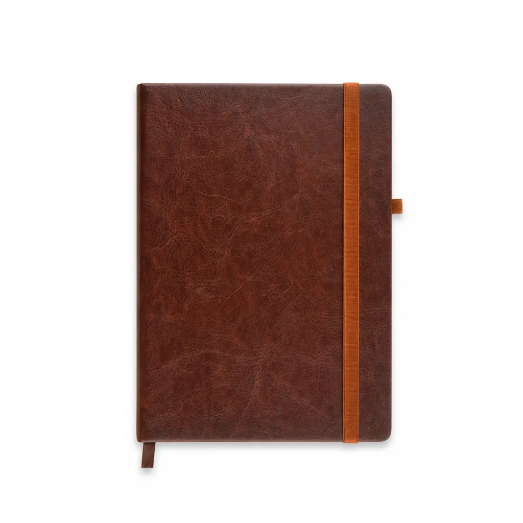 Classic A5 Textured PU Leather Notebook with Elastic Closure – 192 Pages Planner Journal (Custom Branding Available)