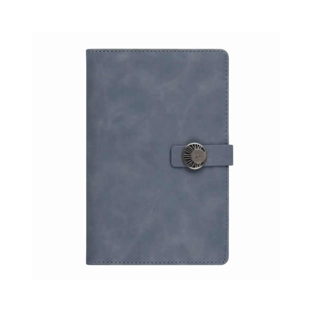 A5 PU Leather Notebook with Metal Button Strap Closure – 192 Pages Premium Executive Diary (Custom Branding Available)