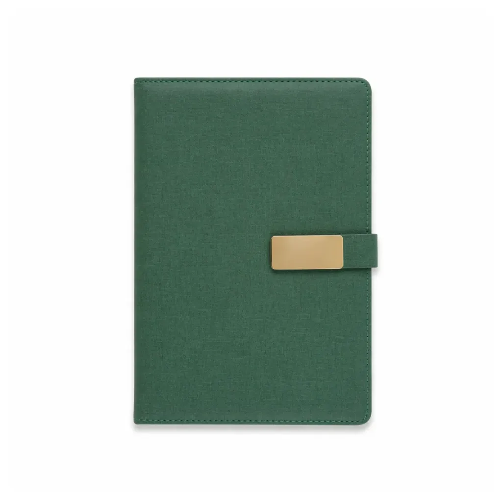 A5 Premium Magnetic PU Leather Notebook with Metal Accent – 192 Pages Executive Diary (Custom Branding Available)
